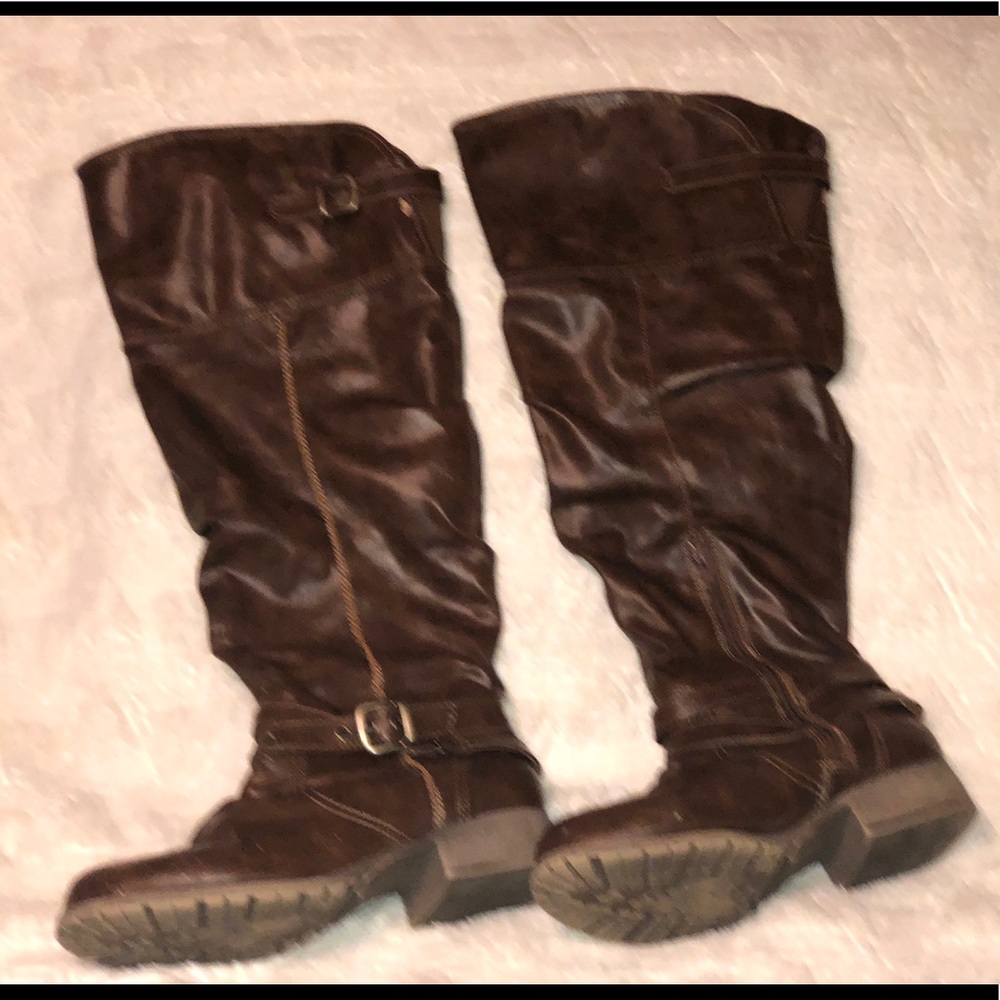 Brown knee-high boots